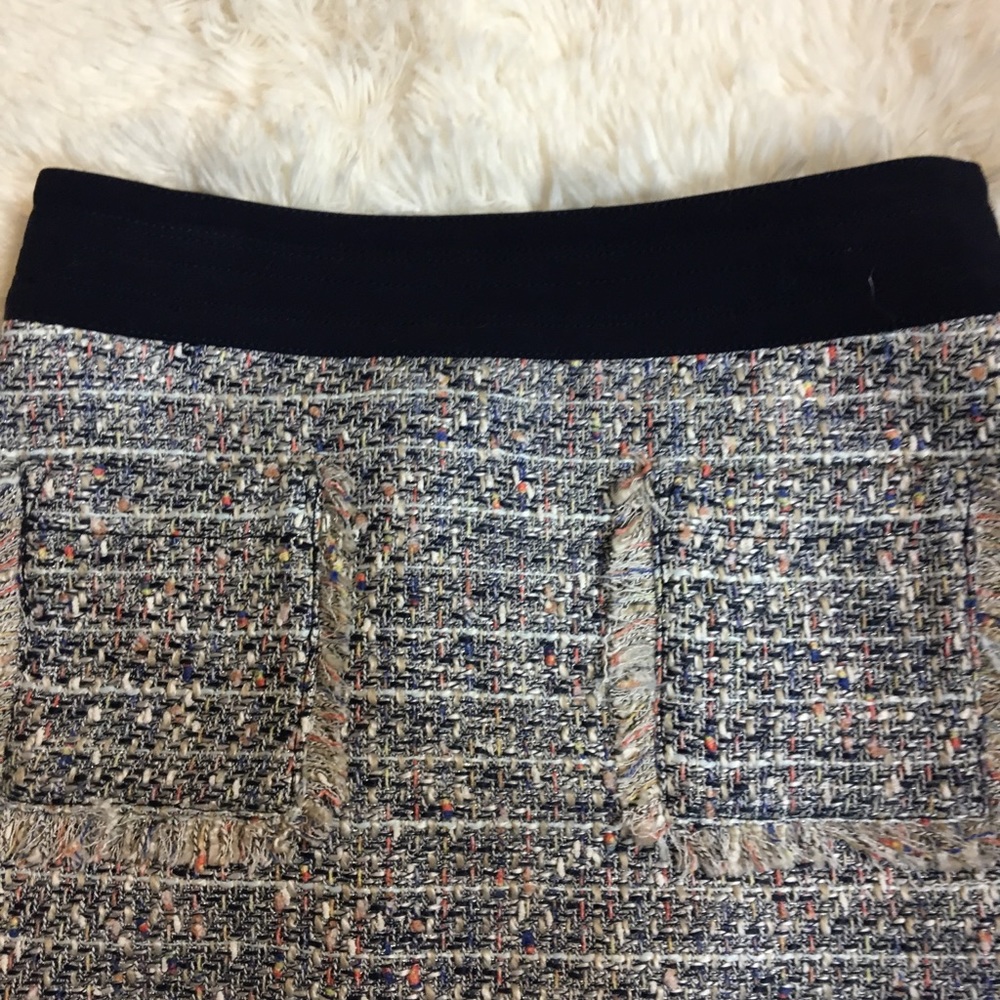 J. Crew blue tweed skirt with pockets size 2 - Picture 2 of 5